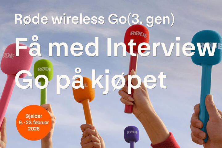 Røde Wireless GO (3rd Gen) med Interview Go på kjøpet